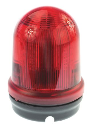 Werma 829 系列 红色灯罩 LED 闪光 信号灯塔 82912055, 24 V 直流, 表面安装
		