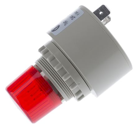 Werma 115 系列 红色灯罩 静态 白炽 信号灯塔 - 蜂鸣器组合, 蜂鸣器发声, 面板安装, 24 V 交流/直流
		