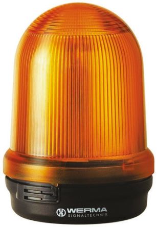 Werma 827 系列 黄色灯罩 白炽 闪光 信号灯塔 82730078, 230 V 交流/直流, 表面安装
		