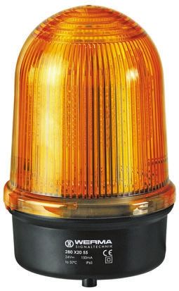 Werma 280 系列 黄色灯罩 LED, 稳定灯光 信号灯塔 28030055, 12 → 50 V 直流, 表面安装
		