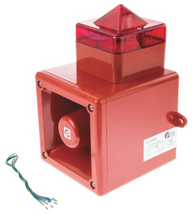 e2s AL105N 系列 红色灯罩 闪光 氙 发声器 - 信号灯塔组合, 电子发声, 表面安装, 230 V 交流, 105dB
		