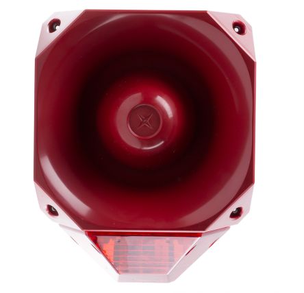 Fulleon Asserta Maxi 系列 红色灯罩 闪光 LED 发声器 - 信号灯塔组合, 电子发声, 表面安装, 18 → 30 V 直流
		
