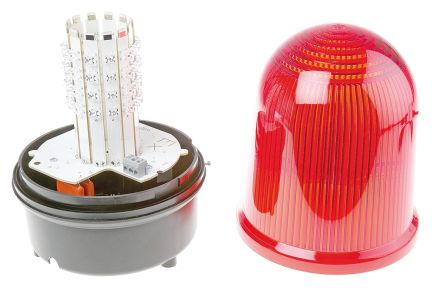Werma 280 系列 红色灯罩 LED, 稳定灯光 信号灯塔 28010068, 230 V 交流, 表面安装
		
