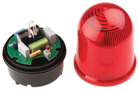 Werma 838 系列 红色灯罩 氙 闪光 信号灯塔 83810068, 230 V 交流, 表面安装
		
