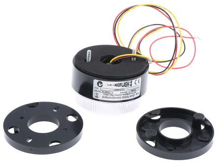 Moflash LED 80 系列 琥珀色灯罩 LED, 稳定灯光 信号灯塔 LED80-02-01, 10 → 100 V 直流, 表面安装
		